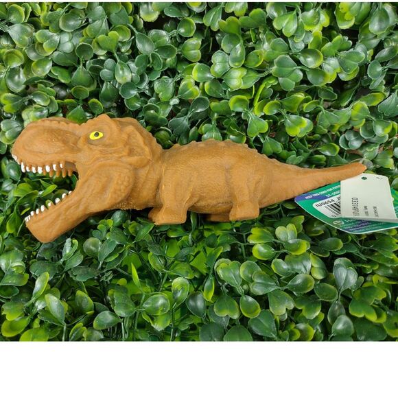 Tyrannosaurus Rex Dinosaur Squishy Toy Figure Squeezable T-Rex Dino Sand Brown - Picture 3 of 15